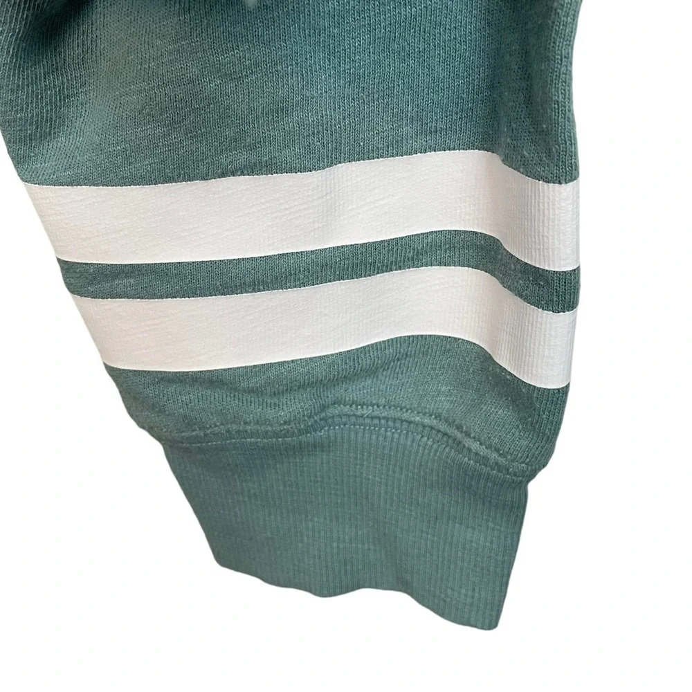 PINK Teal Varsity Oversized Crop Sweatshirt Medium